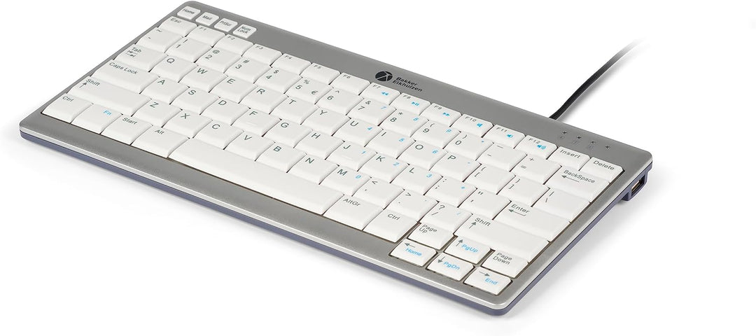 BakkerElkhuizen UltraBoard 950 Kompakte Tastatur, US-Layout QWERTY, verkabelt, hellgrau/weiss