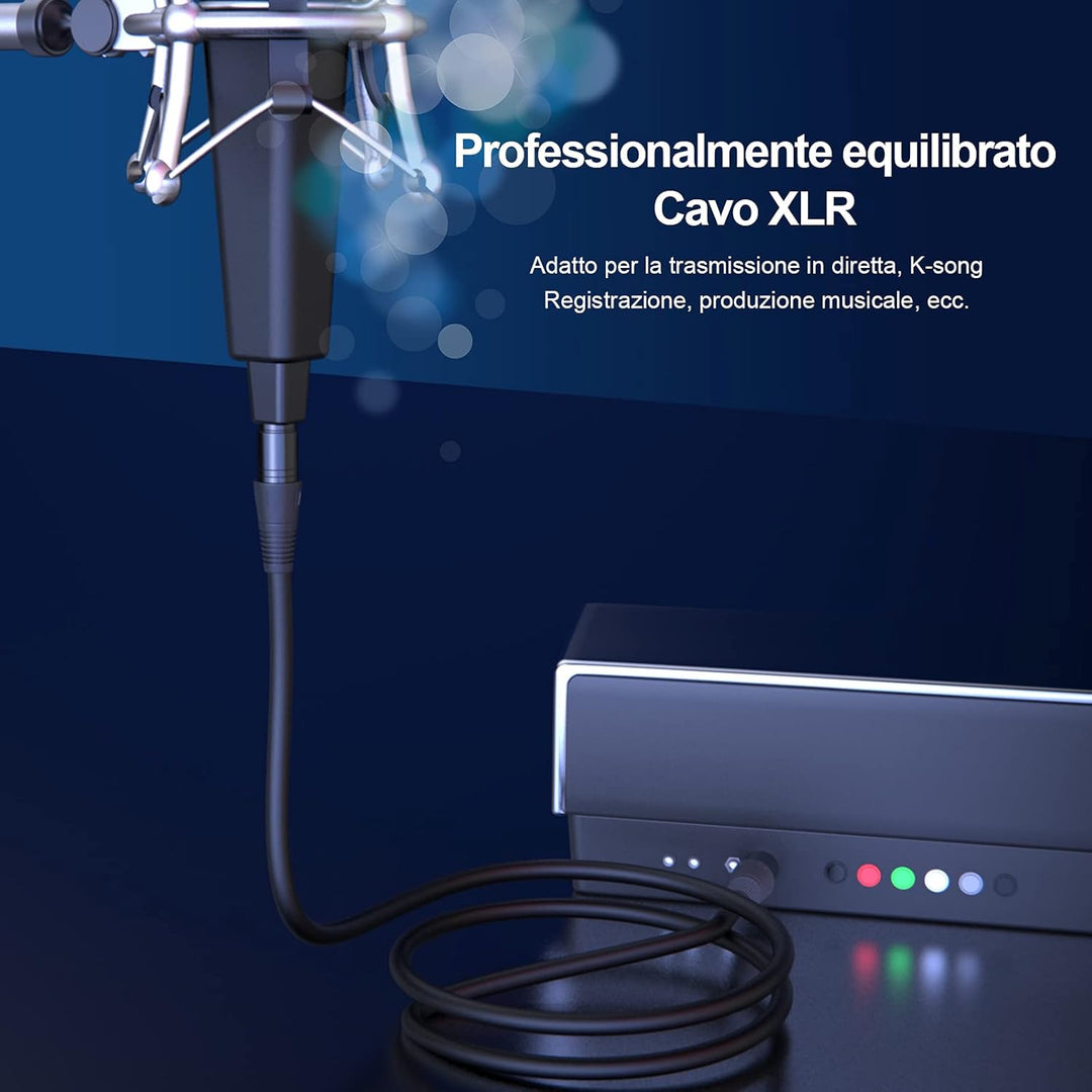 NUOSIYA XLR Kabel 2m 2Pack Symmetrisches Mikrofonkabel, XLR-Stecker auf Buchse, Verlängerungskabel f