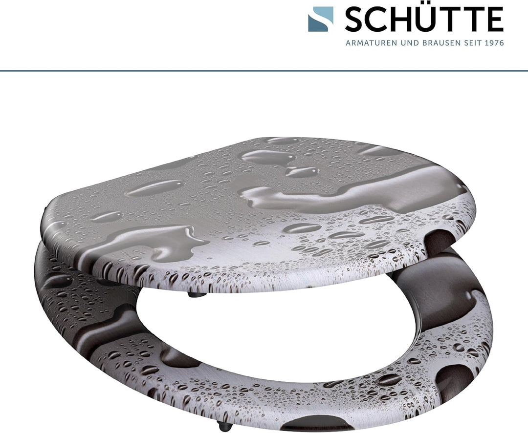 SCHÜTTE 80023 Sitz Holzkern GREY STEEL, Toilettensitz ist passend für alle handelsüblichen WC-Becken