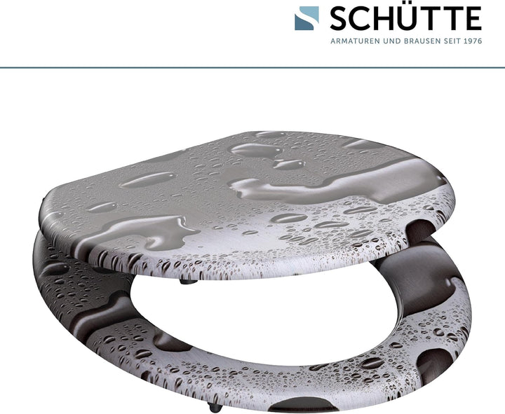 SCHÜTTE 80023 Sitz Holzkern GREY STEEL, Toilettensitz ist passend für alle handelsüblichen WC-Becken