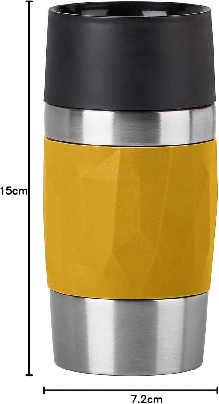 Emsa N21610 Travel Mug Compact Thermo/Isolierbecher aus Edelstahl | 0,3 Liter | 3h heiss 6h kalt | B