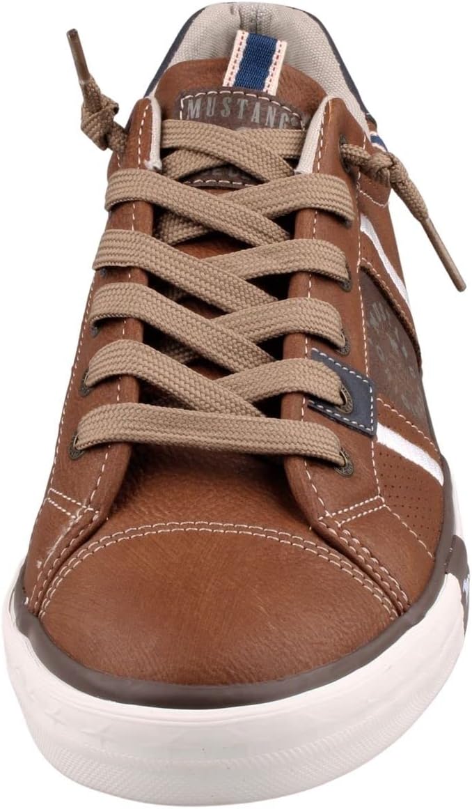 MUSTANG Herren Sneaker Schnürhalbschuh 48 EU Cognac, 48 EU Cognac