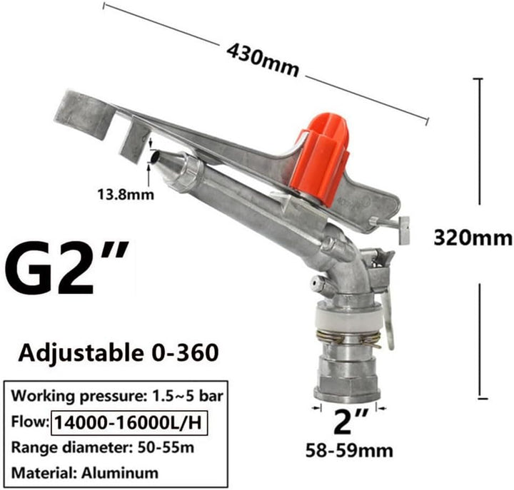Innengewinde, Impulsregner grosse Abdeckung 25–360 Grad Sprinkler mit grosser Reichweite , Bauernhof