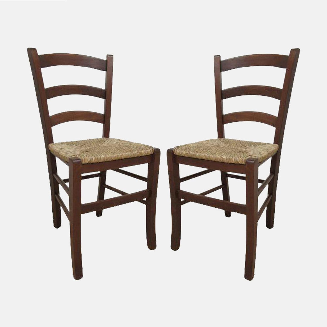 Dmora Set aus 2 klassischen Holzstühlen, für Esszimmer, Küche oder Wohnzimmer, Made in Italy, cm 44x