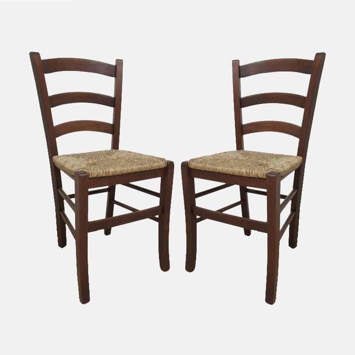 Dmora Set aus 2 klassischen Holzstühlen, für Esszimmer, Küche oder Wohnzimmer, Made in Italy, cm 44x