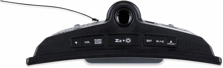 ROXX Radiowecker UKW Radio mit Projektion Jumbo Display 2 Weckzeiten Uhrenradio CR302P