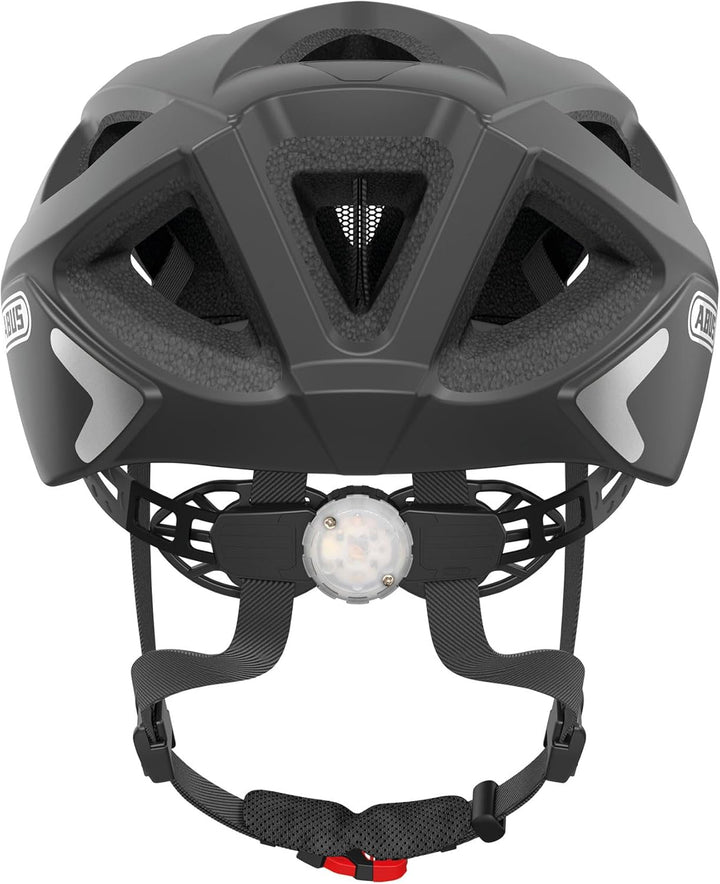 ABUS Stadthelm Aduro 2.0 - Allround-Fahrradhelm mit Licht - in sportivem Design für den Stadtverkehr