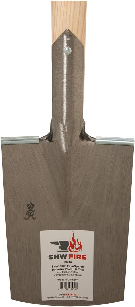 SHW-FIRE Gärtnerspaten Eschenstiel 93cm, Damenspaten, leicht und stabil - T-Griff Abgerundet, Abgeru