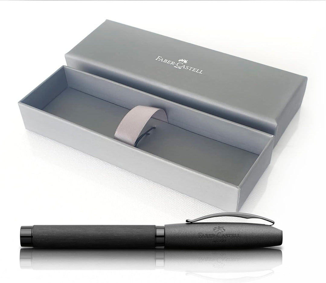 Faber-Castell 148481 - Füller Essentio, Feder F, Aluminium schwarz schwarz Füller Feder F, schwarz F