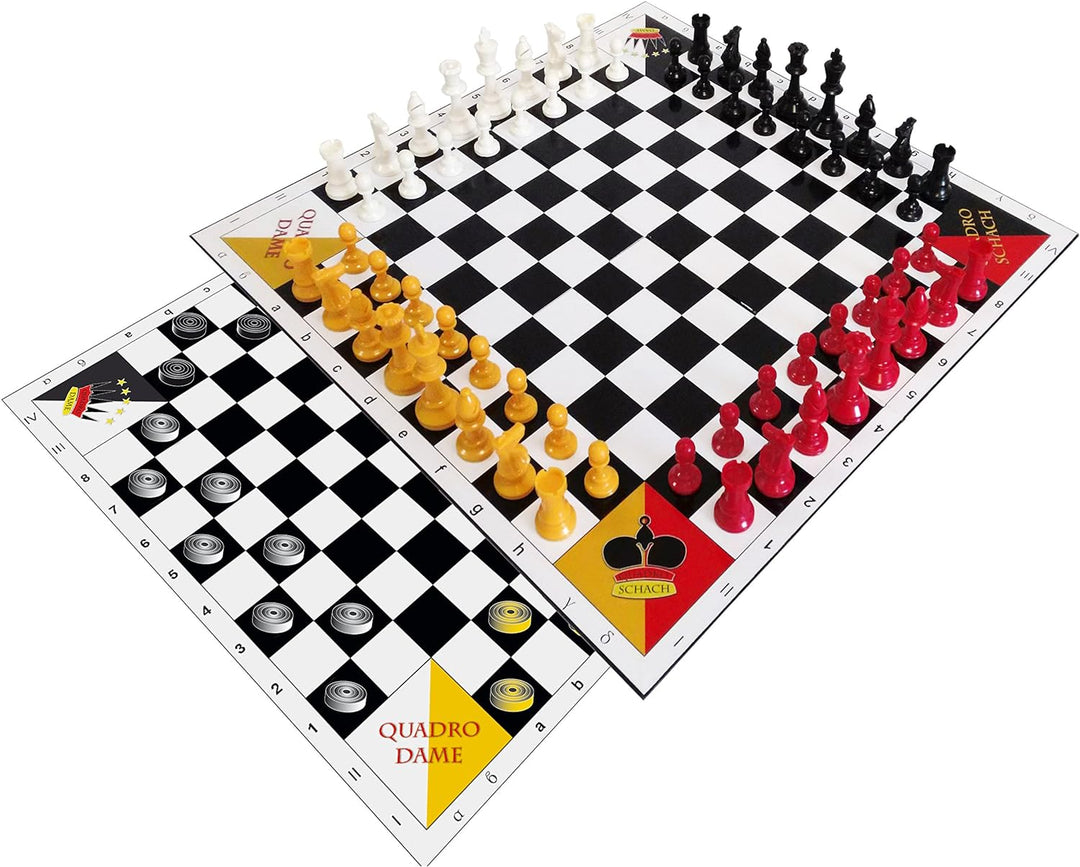 QuadroSchach + QuadroDame - Schach und Dame zu viert NEUE EDITION
