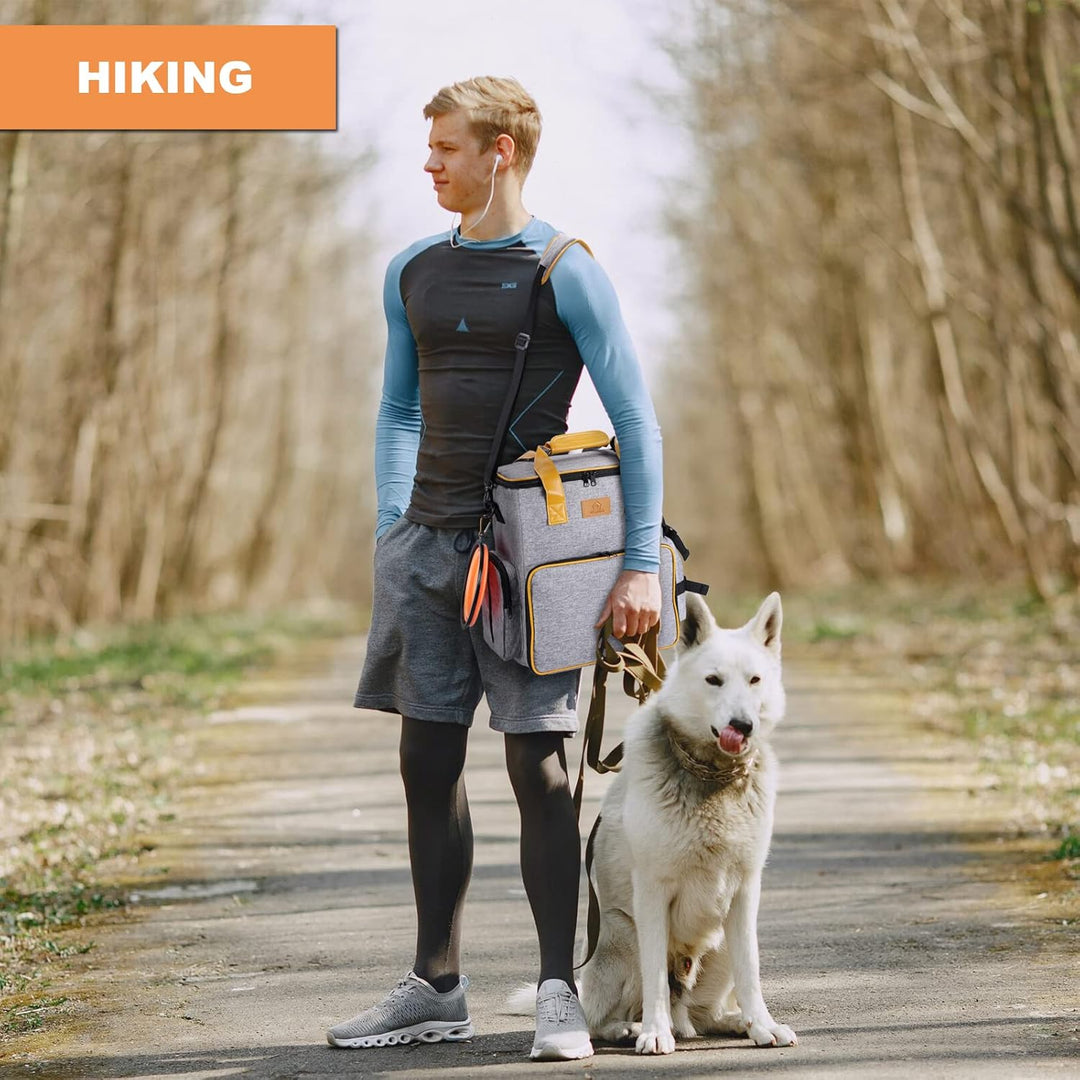 Ownpets Hunde Reisetasche, Reisetasche für Hundeausrüstung mit 2 Hundefuttertaschen, 2 faltbaren Näp