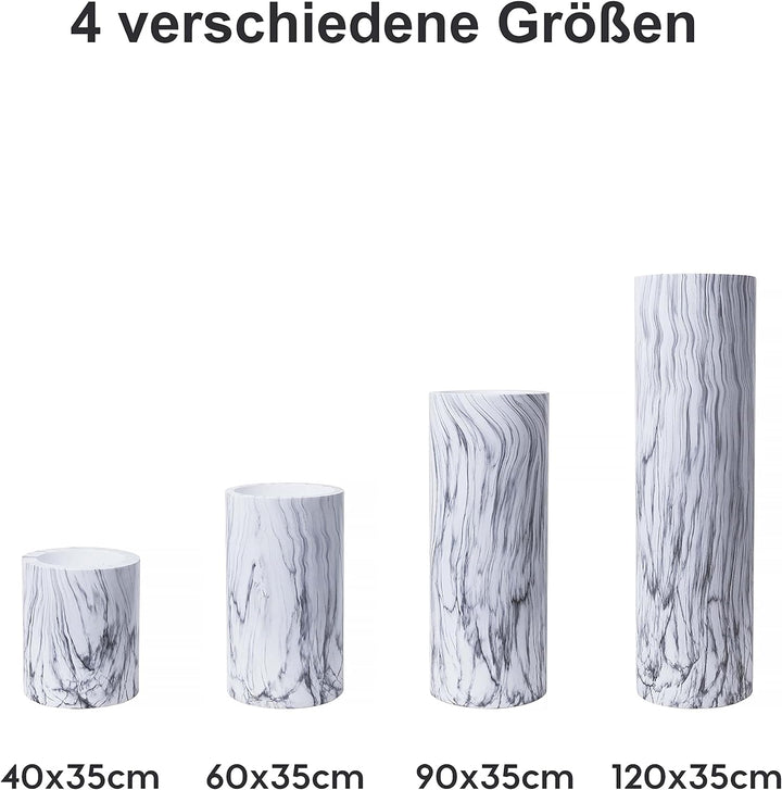 wuuhoo I Pflanzkübel Lily in weisser Marmoroptik mit Pflanzeinsatz I Wetterfest für Innen und Aussen