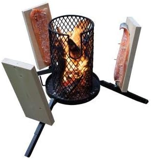 Flammlachs Grill | Feuerkorb | 3x Flammlachsbretter + 20x Holzstifte | Finnland