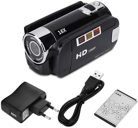 Goshyda Digitaler Camcorder, tragbar 2,7 Zoll 270 ° Drehung 16-fache Digitalzoom-Video-DV-Kamera für