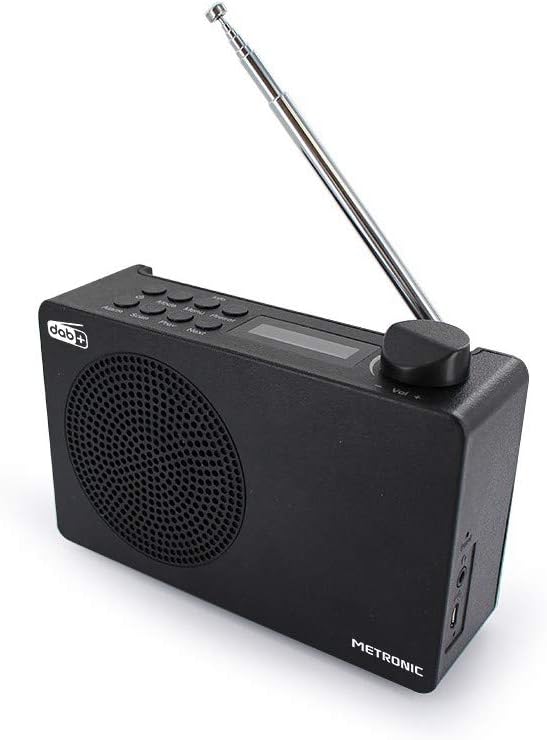 Metronic DAB Radio (DAB+ ,UKW, portabel, Blockdesign), Schwarz, 477231, Schwarz