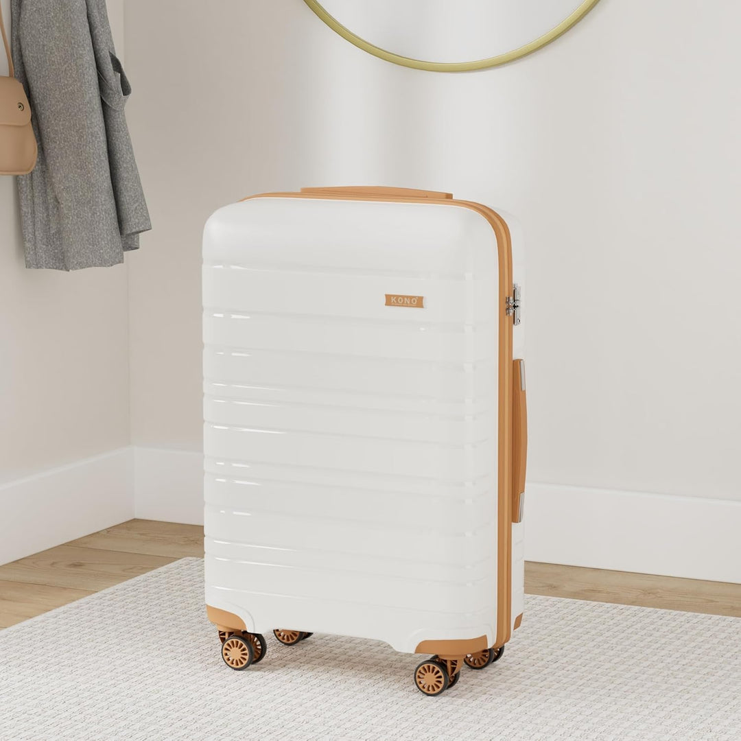 KONO Mittelgross Koffer L Grösse Koffer Trolley 66cm Rollkoffer mit 4 Rollen Leicht Hartschalenkoffe