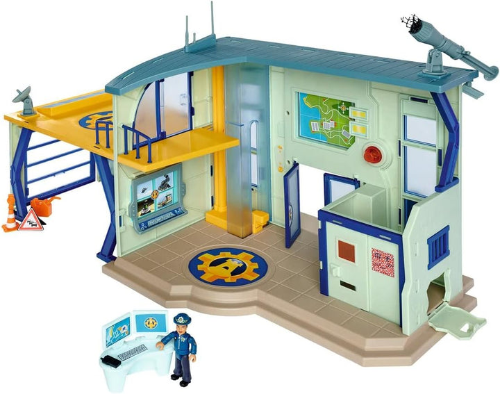 Simba 109251097 - Feuerwehrmann Sam Polizeistation, Spielfigur Rose, Garage für Polizeiauto, Sound u