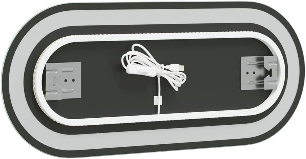 vidaXL LED Badspiegel, Spiegel für Badezimmer, Badezimmerspiegel Wandmontage mit 1 Haken, Wandspiege