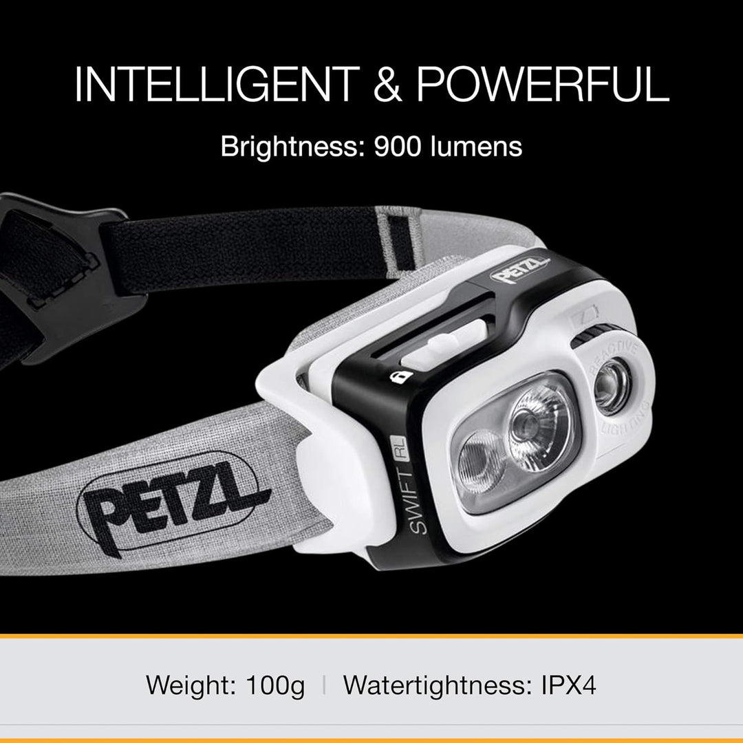 PETZL Stirnlampe Swift RL - 900 Lumen Schwarz Einheitsgrösse, Schwarz Einheitsgröße