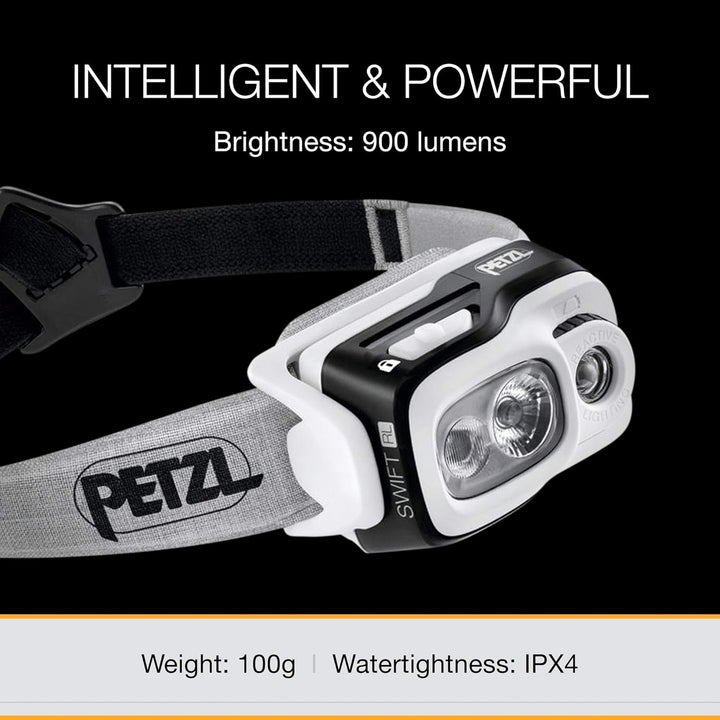 PETZL Stirnlampe Swift RL - 900 Lumen Schwarz Einheitsgrösse, Schwarz Einheitsgröße