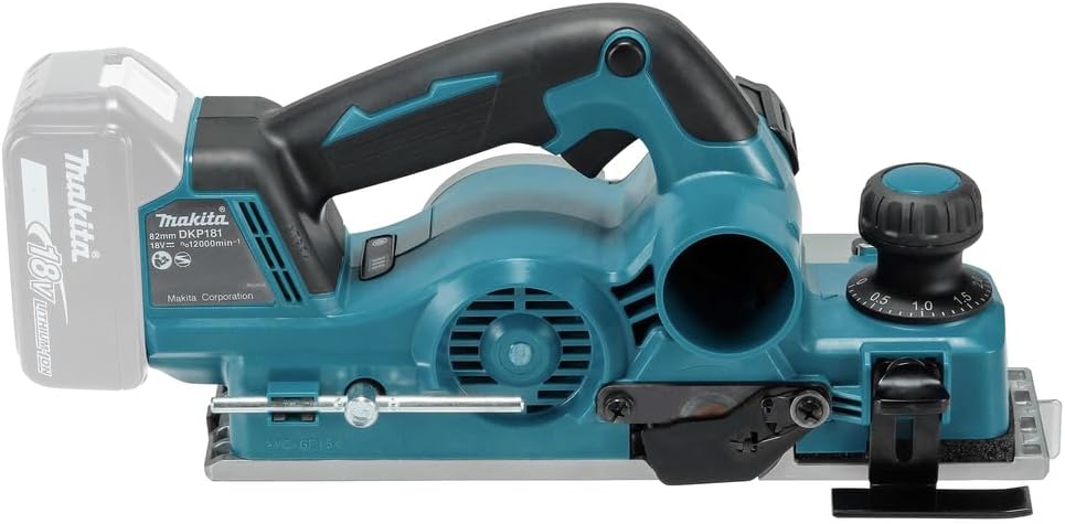 Makita DKP181ZU Akku-Hobel 82 mm 18,0 V mit Bluetooth (ohne Akku, ohne Ladegerät), 60 x 450 mm Akku-
