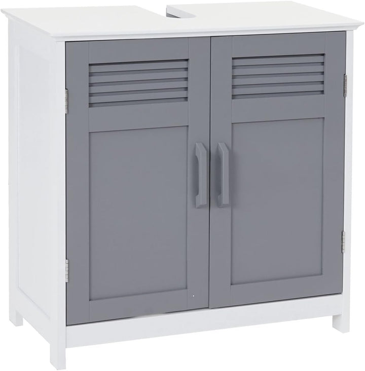 Mendler Waschbeckenunterschrank HWC-A85, Badschrank 60x60x30cm - grau, Grau