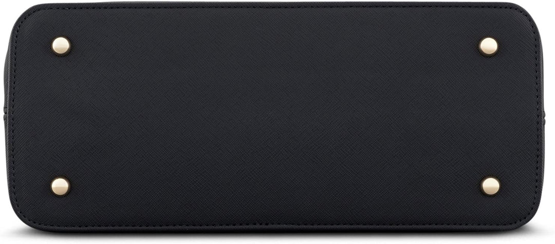 Expatrié Handtasche Damen Schwarz Julie Henkeltasche aus veganem Leder - PU Ledertasche Schultertasc