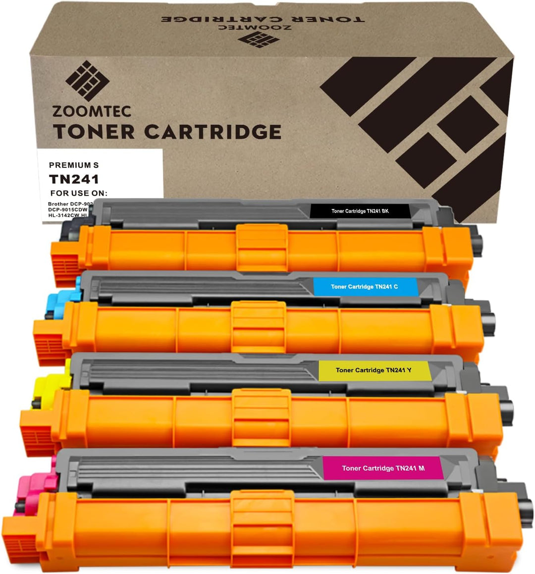 ZOOMTEC Tonerkassetten TN241 TN242 TN245 TN246 für Brother Laserdruckern HL-3140CW DCP-9020CDW MFC-9