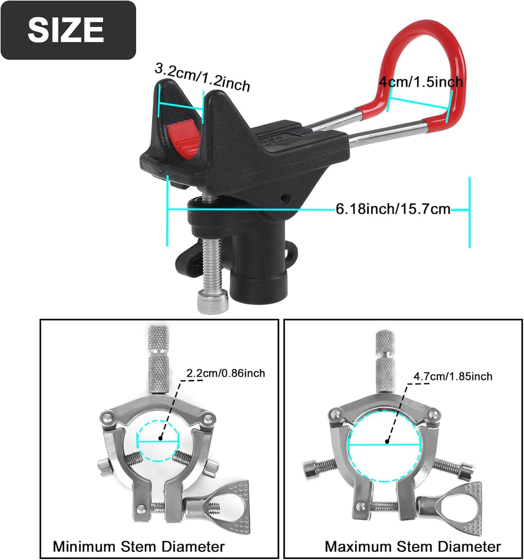 Leeko Rutenhalter, Angelrute Halter 2 Stück Edelstahl Universal Ruten Ständer 360°Verstellbar Angelr