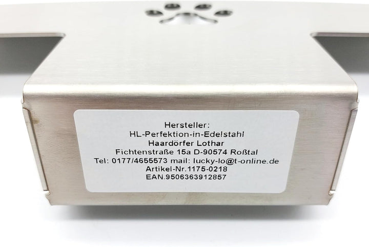 HL-Perfektion-in-Edelstahl Hundegarderobe für Hundeleinen Katzenleinen mit Beutelspender massiv Edel