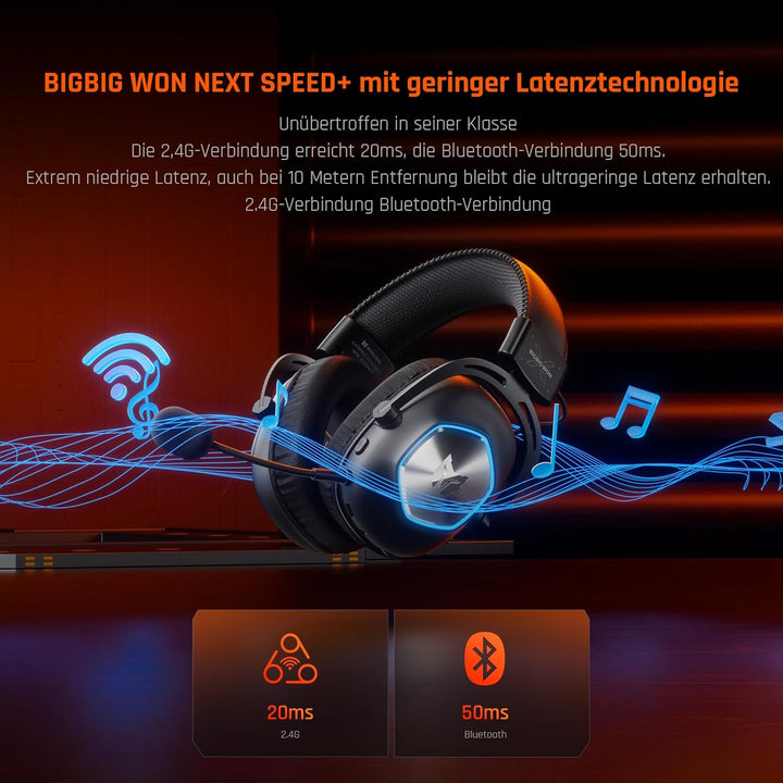 Black Shark BIGBIG Won Gaming-Headset, Surround Sound, Noise Cancelling, Bügelmikrofon mit Flip-Stum