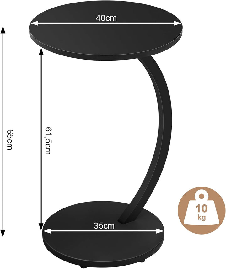 WOLTU Beistelltisch C Form, Couchtisch rund, Sofatisch Kaffeetisch, Kleiner Tisch für Couch Sofa Bet
