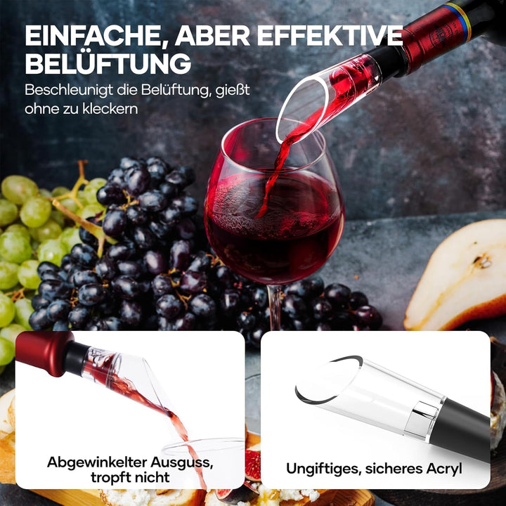 Crenova 4-in-1 Elektronischer Weinöffner, wieder aufladbarer automatischer Korkenzieher Weinflaschen