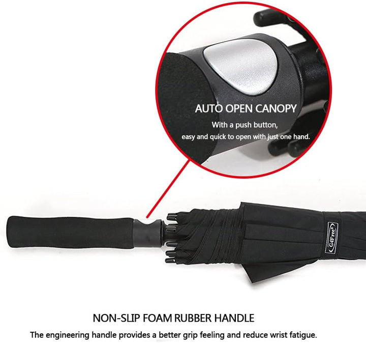 G4Free 47/54/62/68/72 Inch Regenschirm Gross Stockschirm Sturmfest Golf Schirme Automatik Regenschir