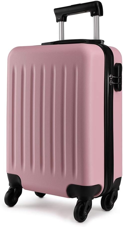 KONO Hartschale Koffer Trolley Rollkoffer Zwillingsrollen ABS Handgepäck Bordgepäck 4 Rollen, 48cm 1