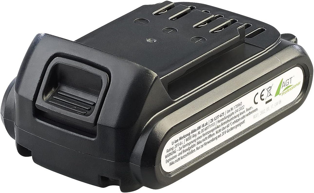 AGT Professional Akkus: Li-Ion-Werkzeug-Akku AW-18.ak, 1.300 mAh / 20 Volt (Ersatz Akku, Li-Ion-Werk