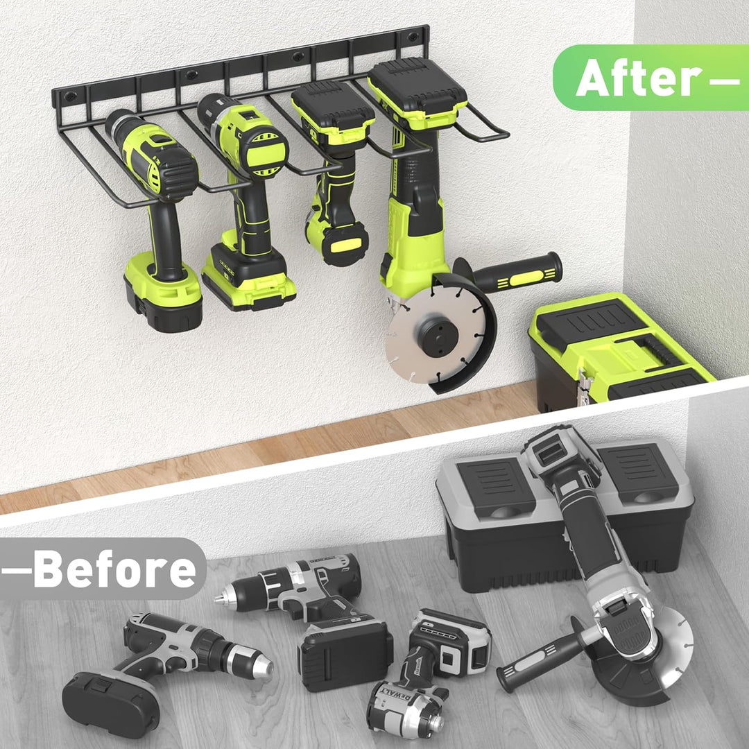 WELDUN 2 Pack Werkzeugspeicher für 8 Elektrowerkzeug Wandhalterung Werkzeugregal Organizer für Garag