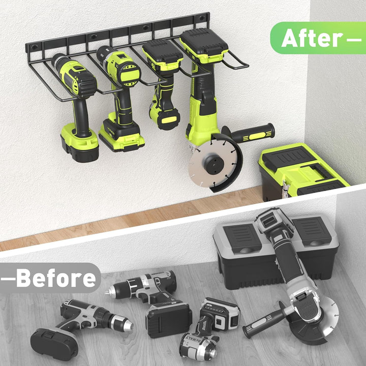 WELDUN 2 Pack Werkzeugspeicher für 8 Elektrowerkzeug Wandhalterung Werkzeugregal Organizer für Garag
