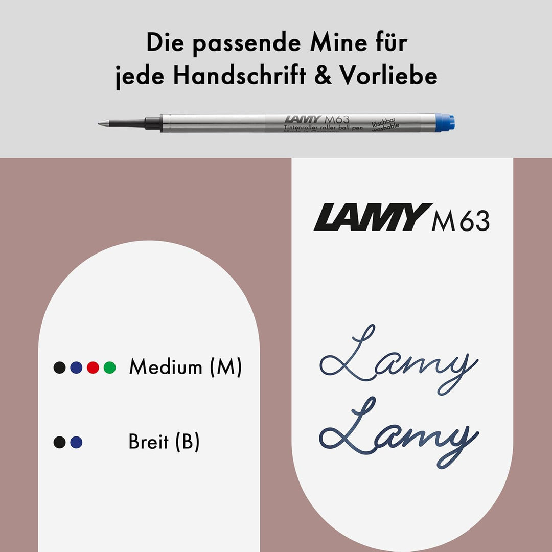 LAMY 2000 Tintenroller 302 - Rollpen aus Edelstahl samtmattiet in der Farbe Silber – Mit Tintenrolle