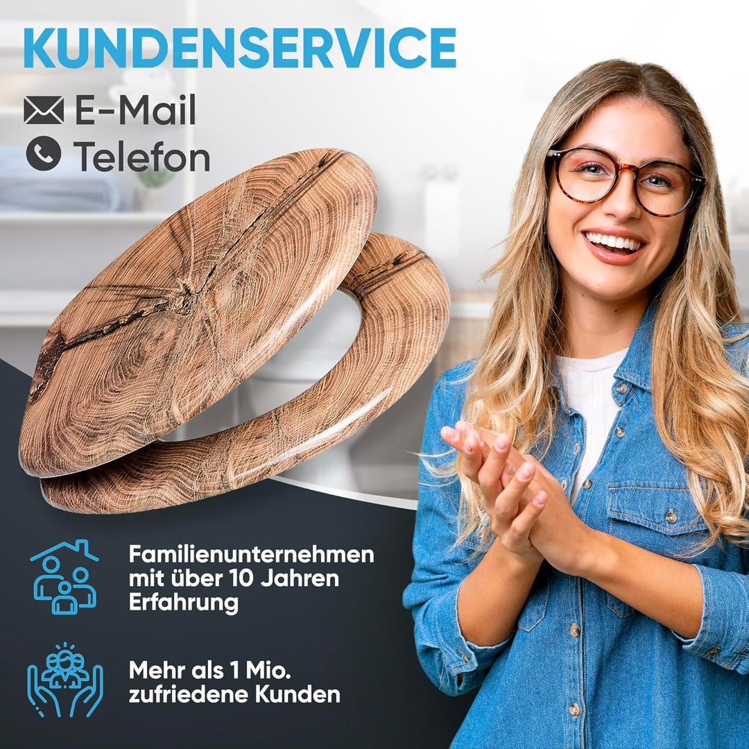 Sanilo WC Sitz mit Absenkautomatik, viele schöne Holz Toilettendeckel zur Auswahl, hochwertige und s