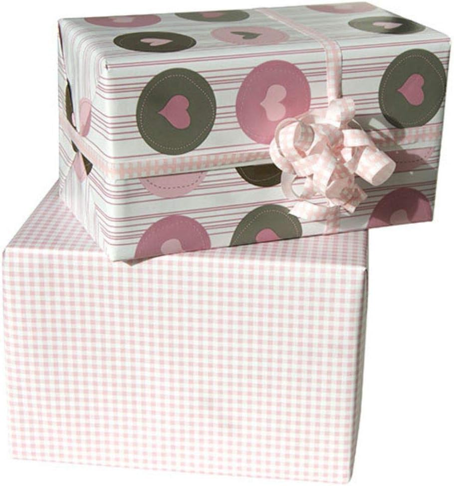 Clairefontaine 201507C - Rolle Geschenkpapier Excellia, 250m x 70cm, 80g, 1 Rolle, Karo rosa Karo ro