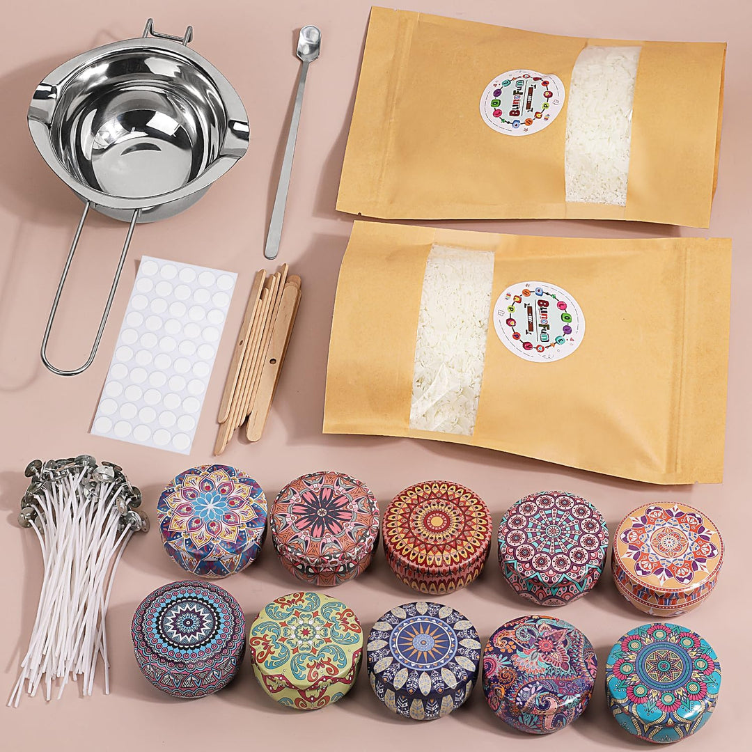 Kerzenherstellungs-Set Sojawachs-Anfängerset mit natürlichem Sojawachs, DIY-Kerzenzubehör, einschlie