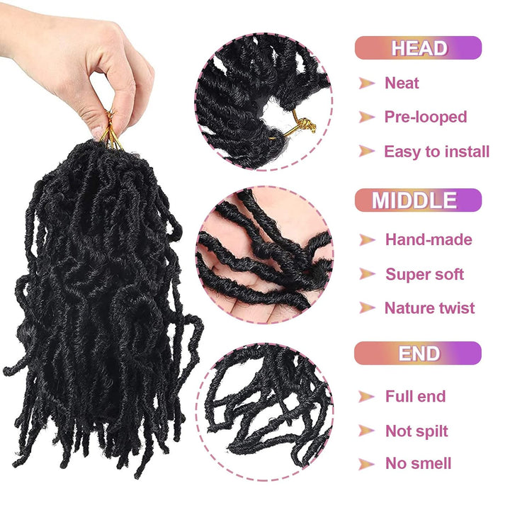 Beyond Beauty 6 Packungen/Lot Nu Faux Locs Häkelhaar, 61 cm, vorgeschlungene Göttin Locs Häkelhaar,