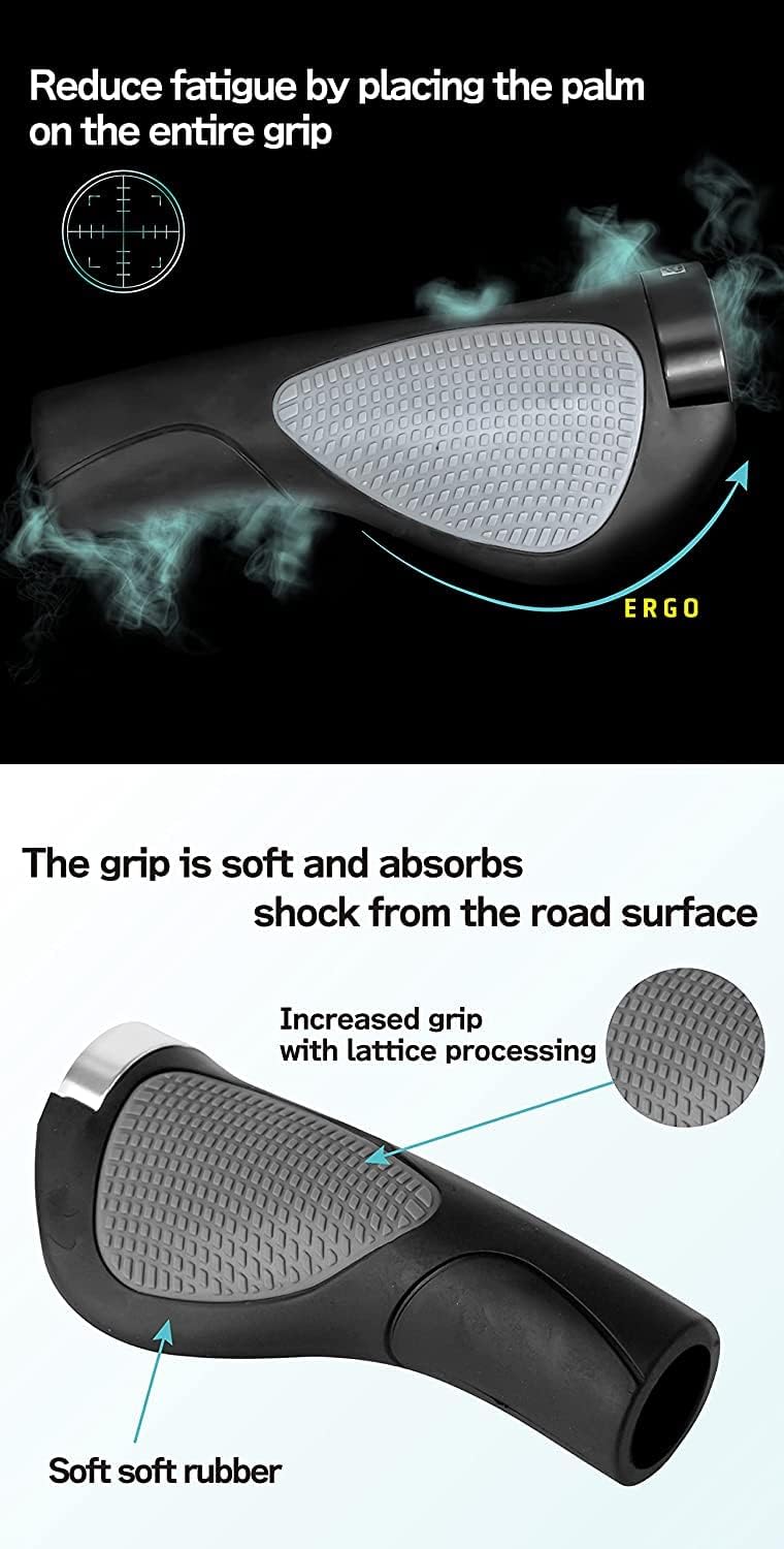 GORIX Ergo-Griffe für Fahrradlenker, für MTB, GX-D2 Schwarz, Schwarz