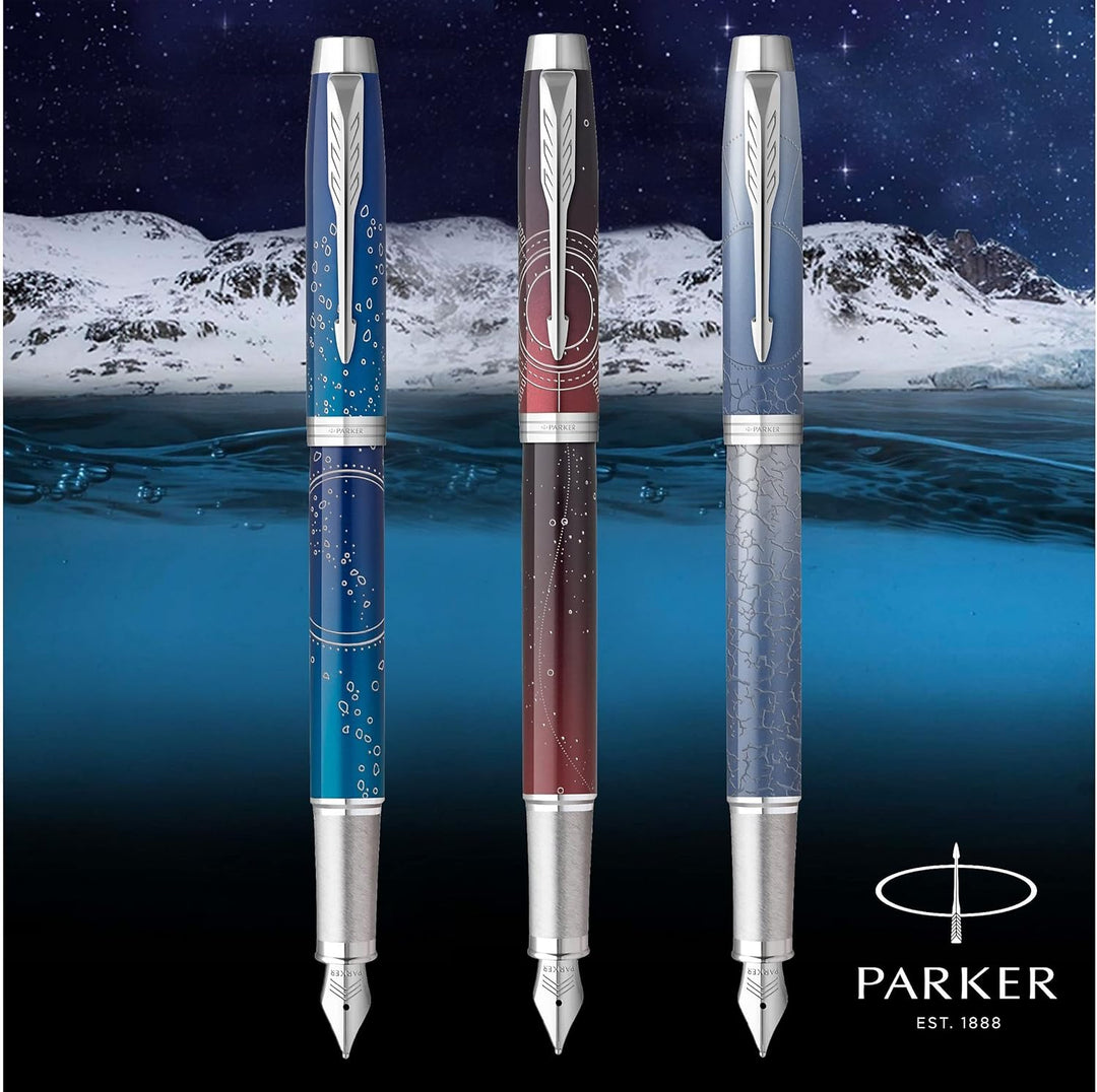PARKER Füller IM Premium Special Edition Polar (Silver) M Blau Silber, Silber