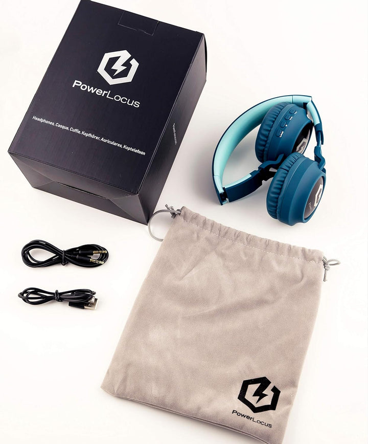 PowerLocus Kinderkopfhörer Bluetooth, Kinder Kopfhörer Over-Ear mit 85db Lautstärkebegrenzung LED-li