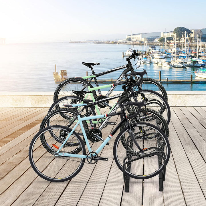 COSTWAY Fahrradständer Standparker Bodenständer Aufstellständer mit 4/5/6 Fahrrad Stellplätze, Mehrf
