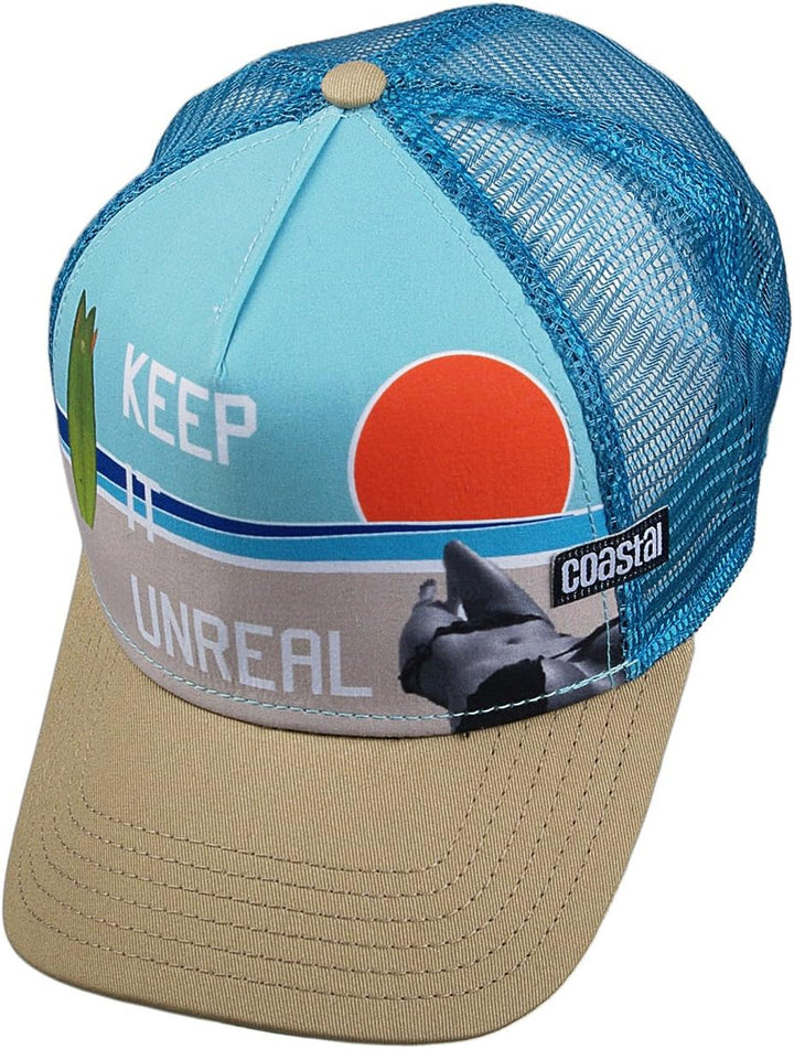 COASTAL - Unreal (khaki/teal) - High Fitted Trucker Cap