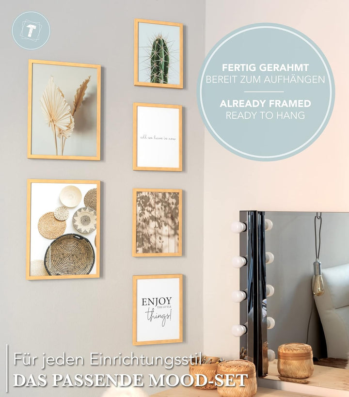 Papierschmiede® Mood Poster Set Little Boho Things, Bilder Set mit Rahmen (Farbe wählbar) Wohnzimmer