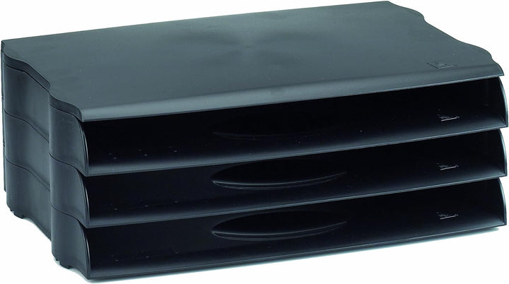 Avery DR800BLK DTR Briefablage (stapelbar, B 243 x T 45 X H 362 mm) 3 Stück schwarz